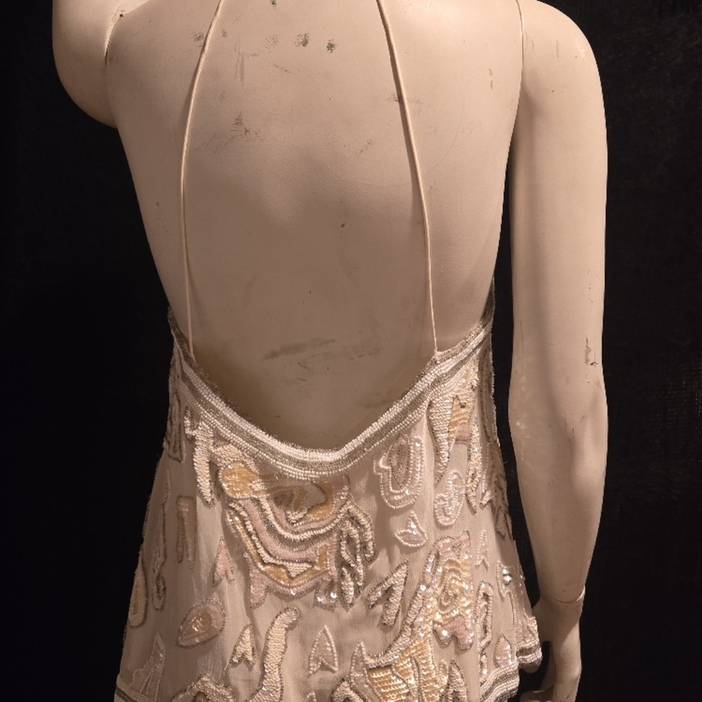 Free People Beaded Ivory and Gold Embellished Camisole - Picture 2 of 4